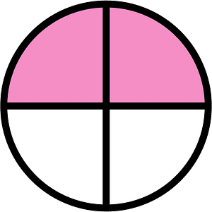 Purple Circles Fractions 2:4