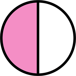 Purple Circles Fractions 1:2