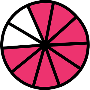 Pink Circles Fractions 8:10