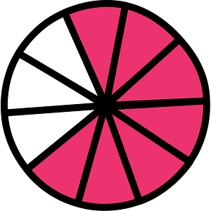 Pink Circles Fractions 7:10