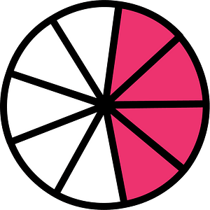 Pink Circles Fractions 4:9