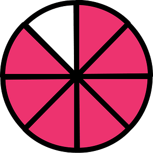 Pink Circles Fractions 7:8