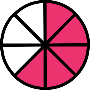 Pink Circles Fractions 5:8