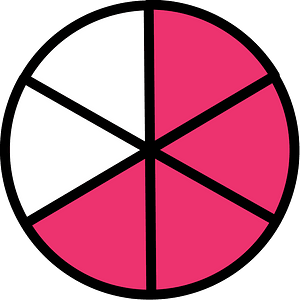 Pink Circles Fractions 4:6