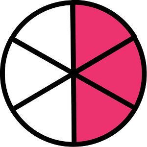 Pink Circles Fractions 3:6