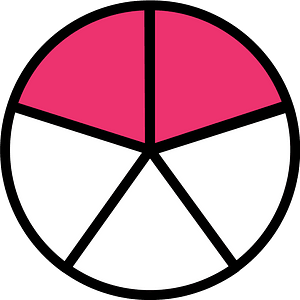 Pink Circles Fractions 2:5