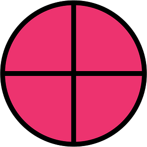 Pink Circles Fractions 4:4