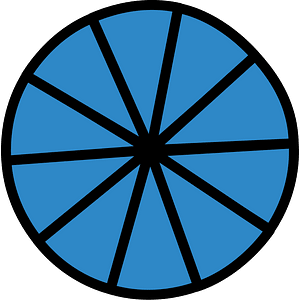Blue Circles Fractions 10:10