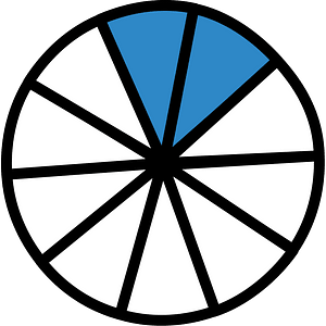 Blue Circles Fractions 2:10