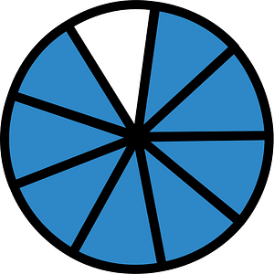 Blue Circles Fractions 8:9