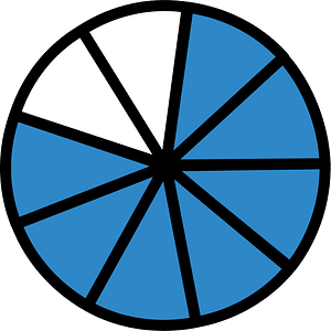 Blue Circles Fractions 7:9