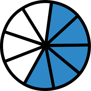 Blue Circles Fractions 5:9