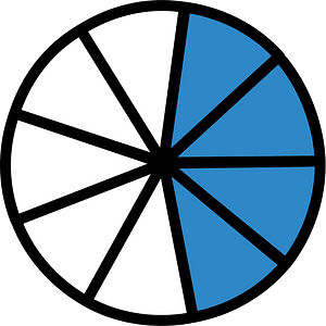 Blue Circles Fractions 4:9