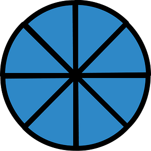 Blue Circles Fractions 8:8