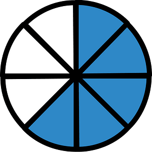 Blue Circles Fractions 5:8