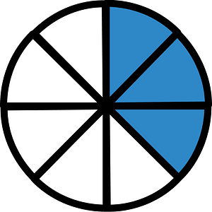 Blue Circles Fractions 3:8