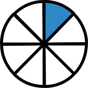 Blue Circles Fractions 1:8