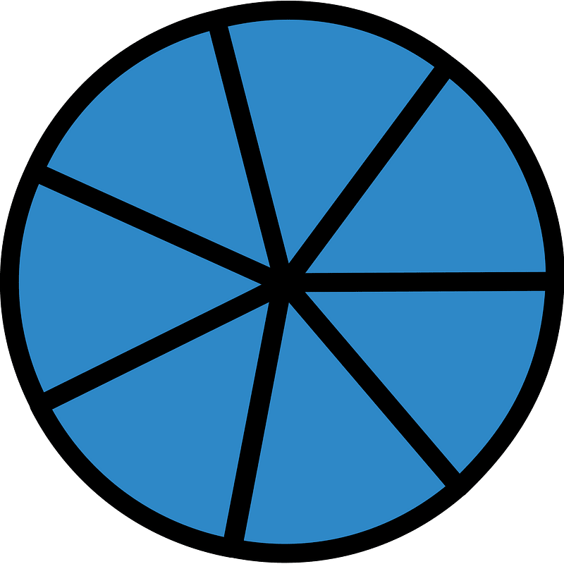 Blue Circles Fractions 7:7