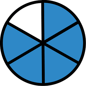 Blue Circles Fractions 5:6