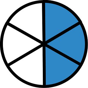 Blue Circles Fractions 3:6