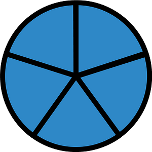 Blue Circles Fractions 5:5
