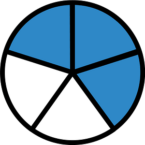 Blue Circles Fractions 3:5