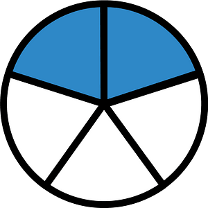 Blue Circles Fractions 2:5