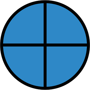 Blue Circles Fractions 4:4