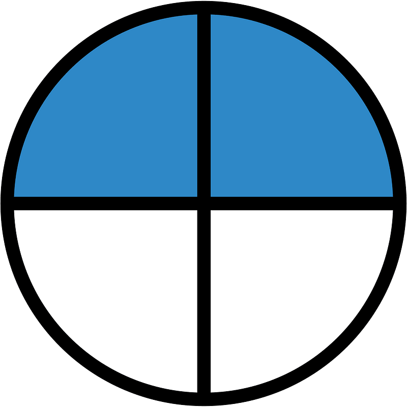 Blue Circles Fractions 2:4