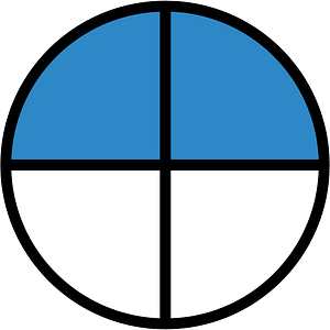 Blue Circles Fractions 2:4