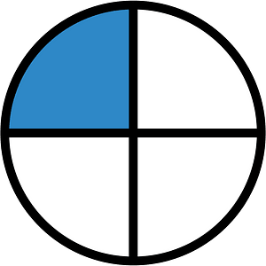 Blue Circles Fractions 1:4