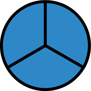 Blue Circles Fractions 3:3