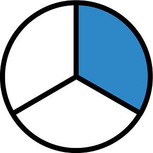 Blue Circles Fractions 1:3