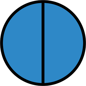 Blue Circles Fractions 2:2