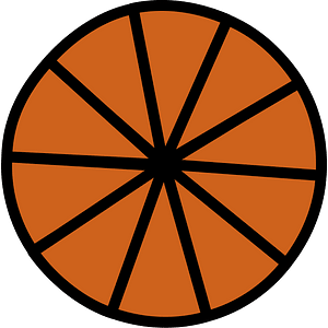 Orange-Brown Circles Fractions 10:10