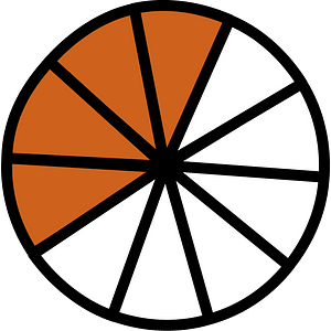 Orange-Brown Circles Fractions 4:10