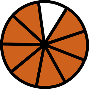 Orange-Brown Circles Fractions 8:9