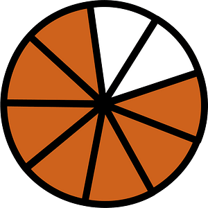 Orange-Brown Circles Fractions 7:9