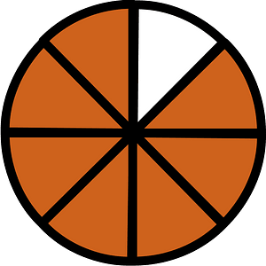 Orange-Brown Circles Fractions 7:8