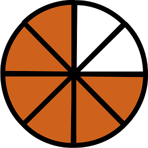 Orange-Brown Circles Fractions 6:8