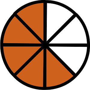 Orange-Brown Circles Fractions 5:8