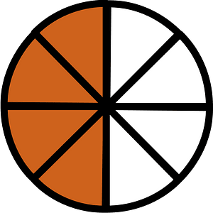 Orange-Brown Circles Fractions 4:8