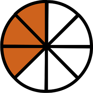 Orange-Brown Circles Fractions 3:8