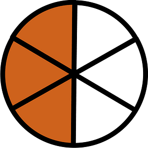 Orange-Brown Circles Fractions 3:6