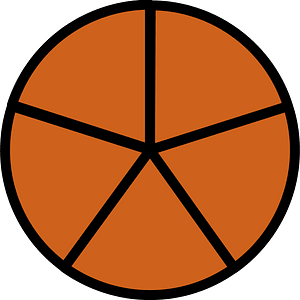 Orange-Brown Circles Fractions 5:5
