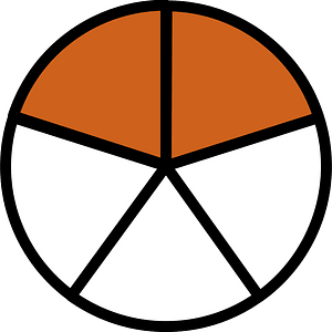 Orange-Brown Circles Fractions 2:5