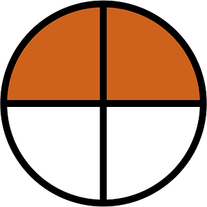 Orange-Brown Circles Fractions 2:4