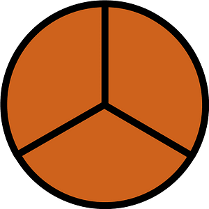 Orange-Brown Circles Fractions 3:3