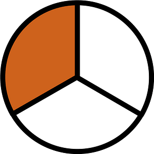 Orange-Brown Circles Fractions 1:3