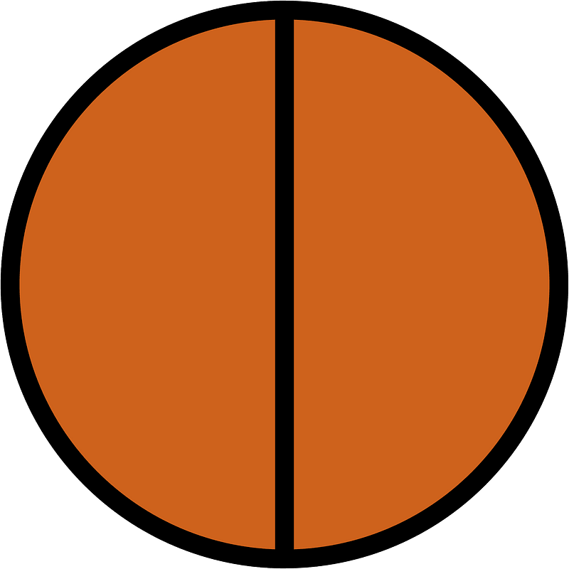 Orange-Brown Circles Fractions 2:2